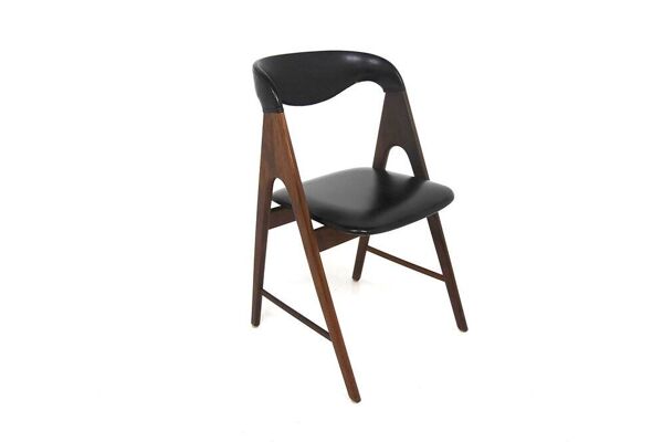 Chaise scandinave en teck en skaï, Danemark, 1960