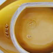 Vide poche en barbotine jaune effet bois Vallauris