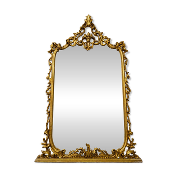 Large carved and gilded wooden mirror – Rococo decor – 20th century