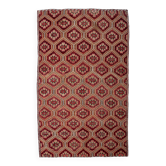 Tapis Kilim à motifs d'étoiles bordeaux et rouges, 188 x 309 cm