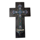Holy water cross with enamels