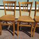 Lot de 4 chaises de bistrot ou de ferme en bois anciennes