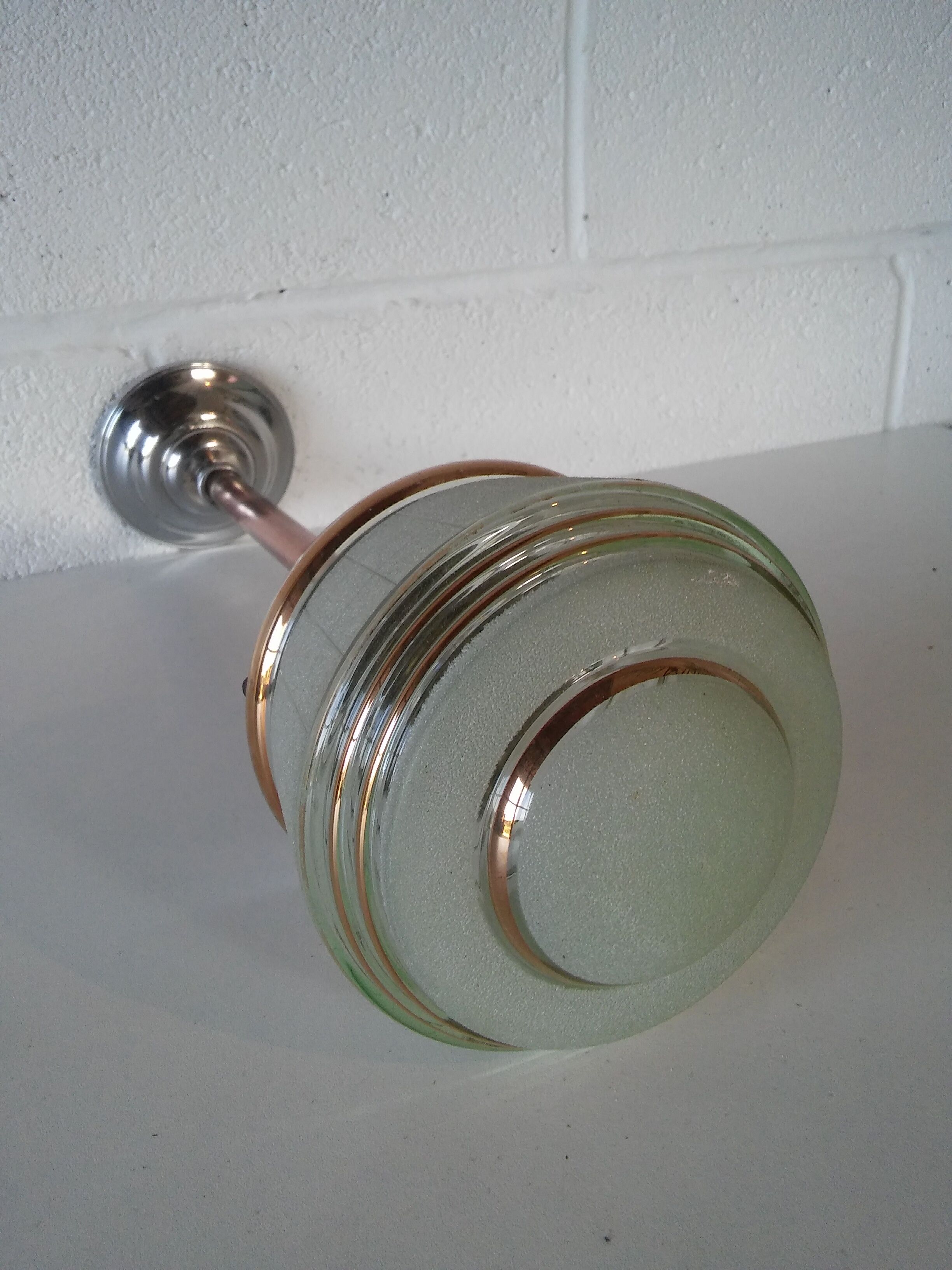 Chandelier vintage deco glass suspension