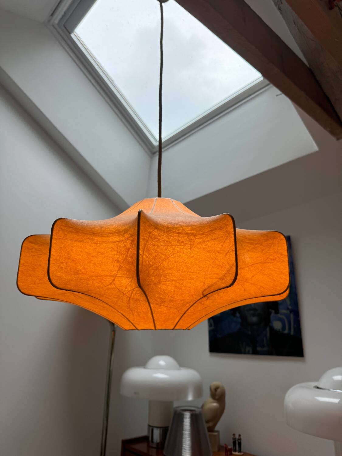 Large cocoon pendant light, 60s
