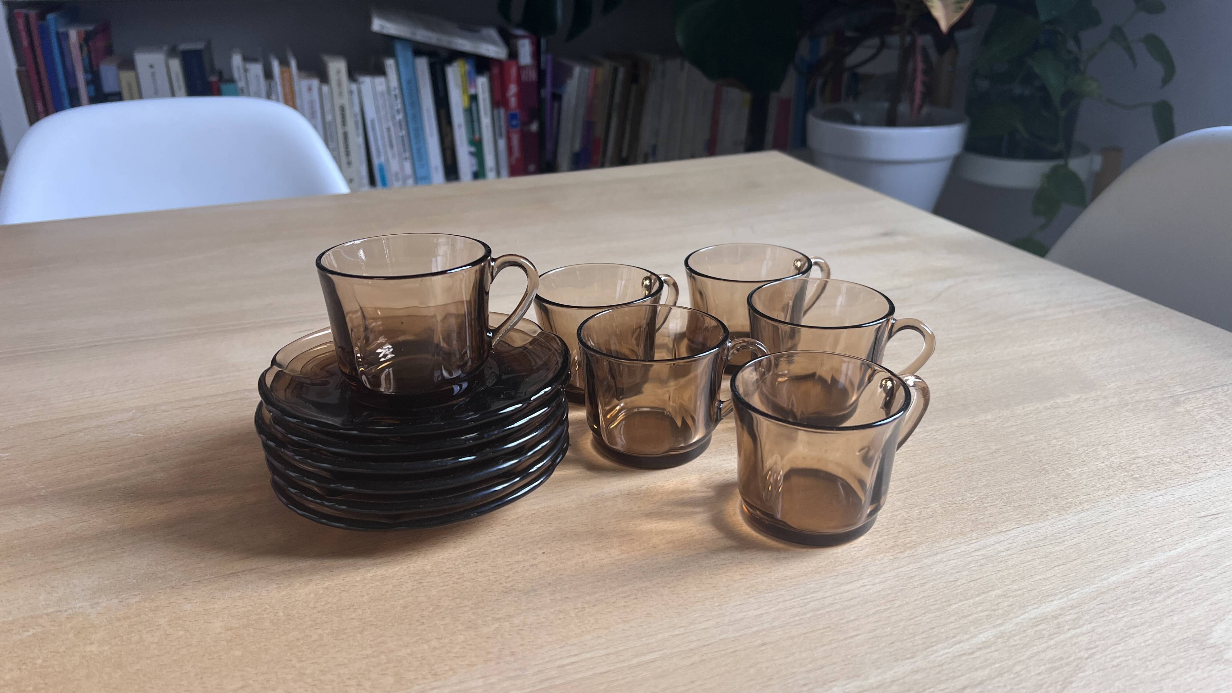 Set of vintage Spanish Duralex coffee cups