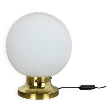Large "ball" glass table desktop light made by glashütte limburg, germany, 1970s