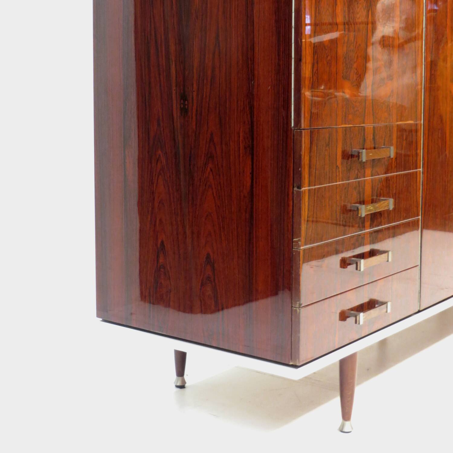 Vintage mid century modern 4-door design wardrobe in rosewood, 1960s
