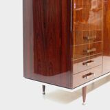 Vintage mid century modern 4-door design wardrobe in rosewood, 1960s