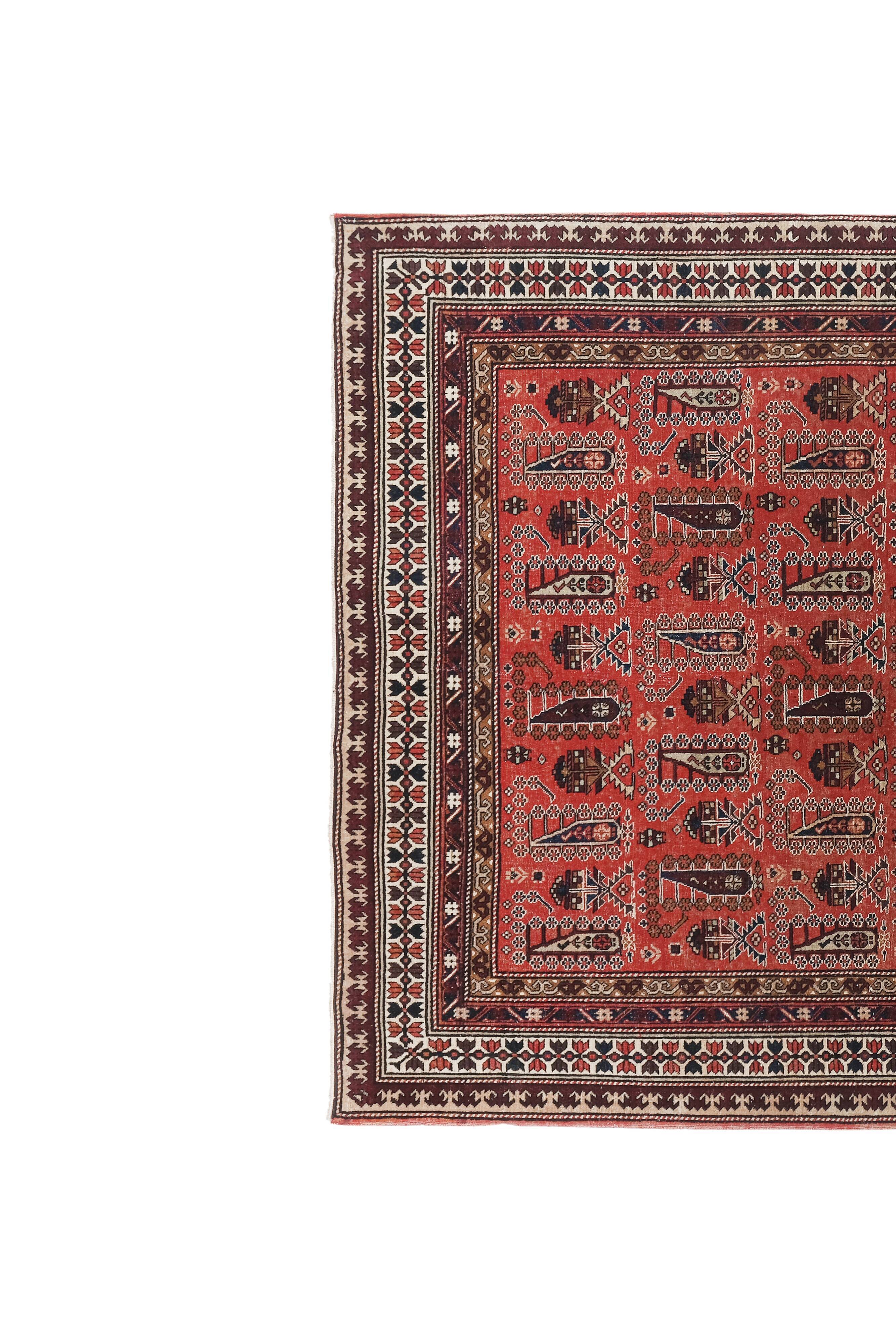 Vintage Turkish rug from Oushak, hand-woven 140x206 cm