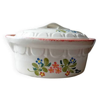 White Alsace terrine with flower patterns