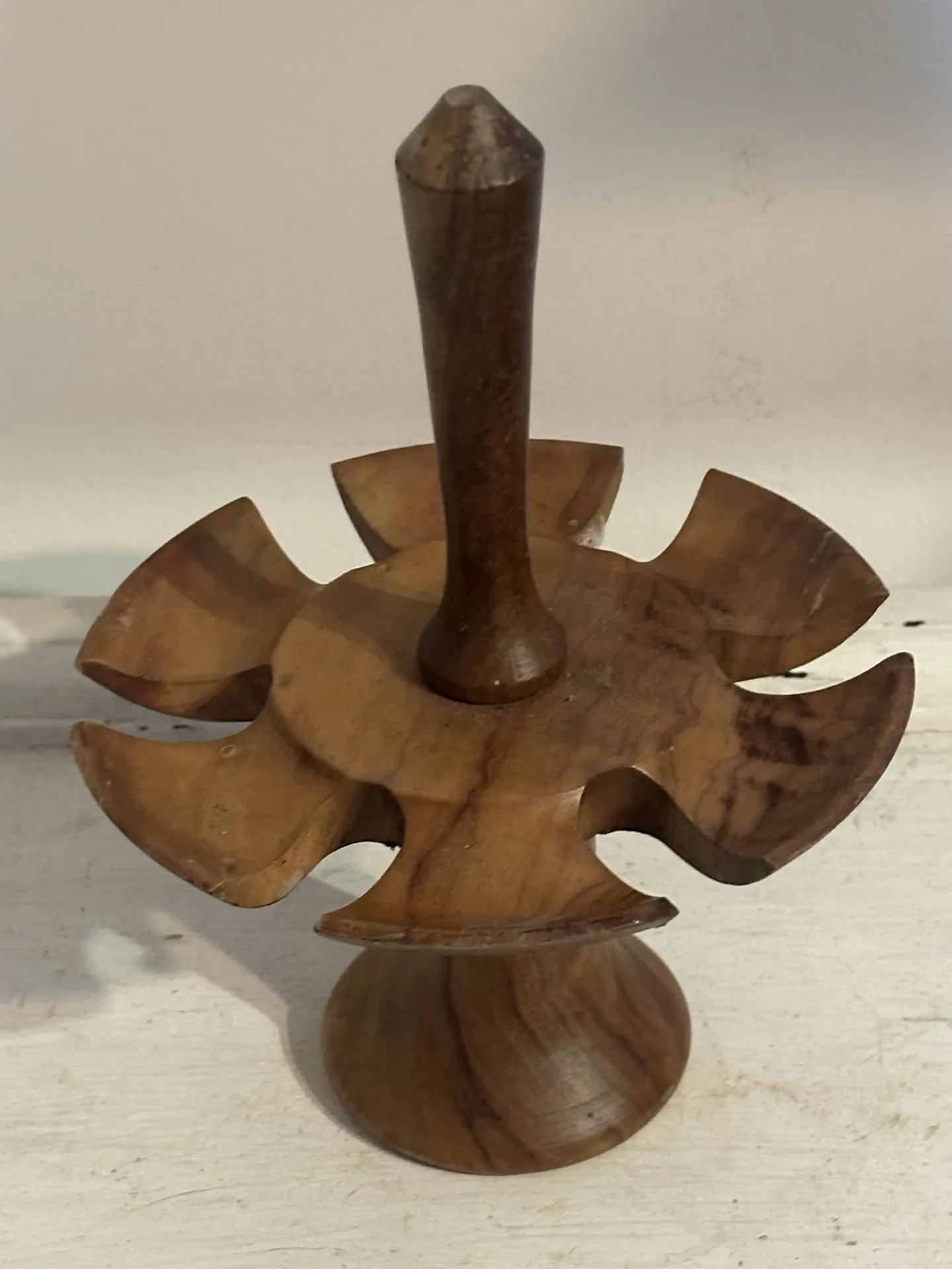 Vintage wooden egg cups – 6 pieces – 1950s