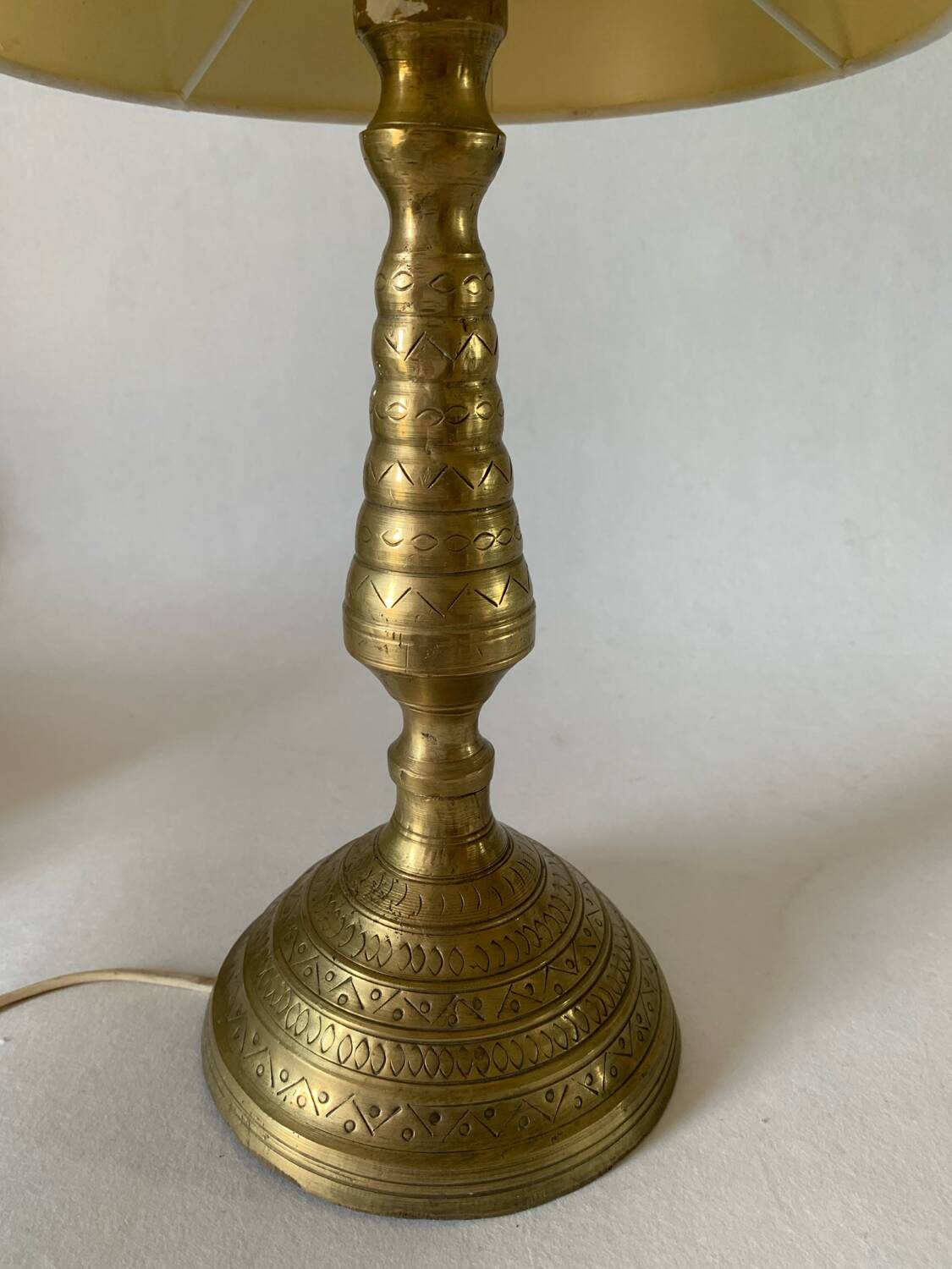 Golden brass floor lamp