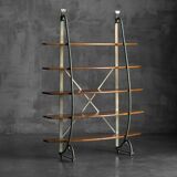 Bakery Display Rack with Iron Frame and Oak Shelves, France, 1920s