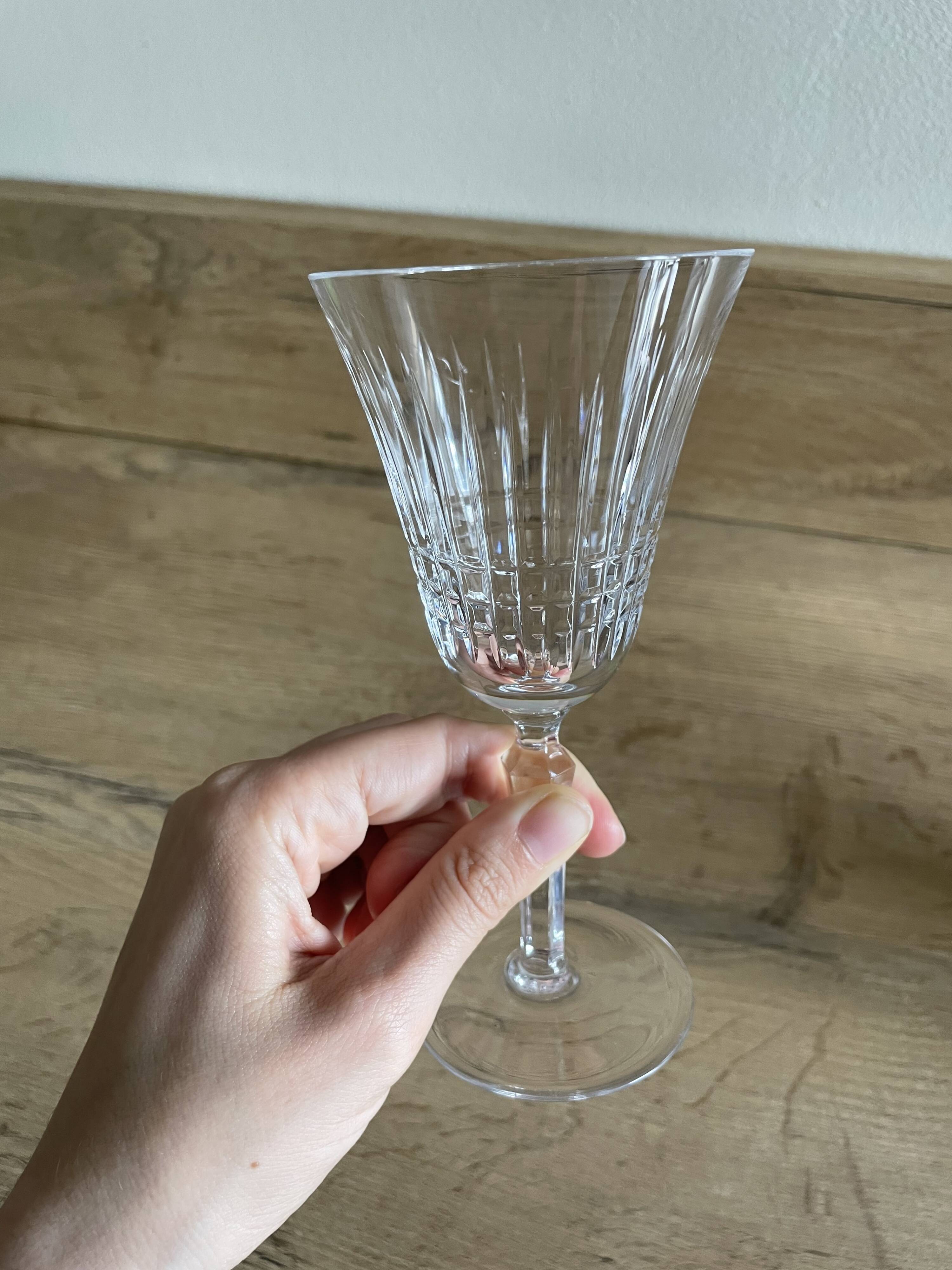 Lot de six verres à pied cristal Bayel