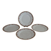 4 Limoges porcelain dinner plates Theodore Haviland Art Deco motifs Ø 24.cm
