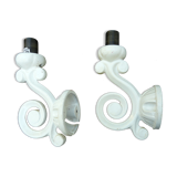 Pair of decotec enamelled cast iron sconces