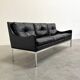 Mid-century Bauhaus style leather 3-seat sofa, 1960s