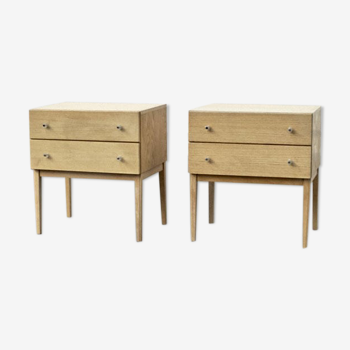 Pair of nightstands clear wood