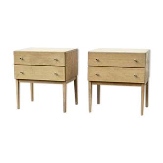 Pair of nightstands clear wood