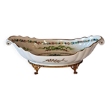 Antique Limoges bowl – painted porcelain & gilded bronze, Louis XV style
