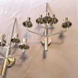 Pair of Hans-Agne Jakobsson chrome wall lights model V-169/5