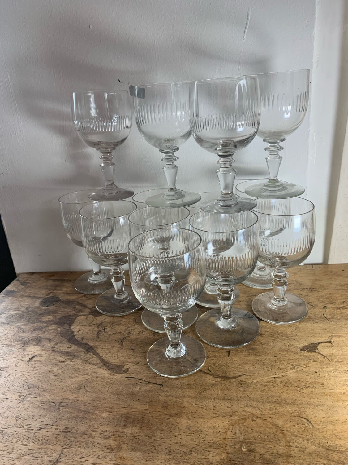 Set of 12 Baccarat Renaissance glasses from the 19th century.