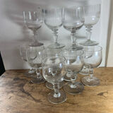 Set of 12 Baccarat Renaissance glasses from the 19th century.