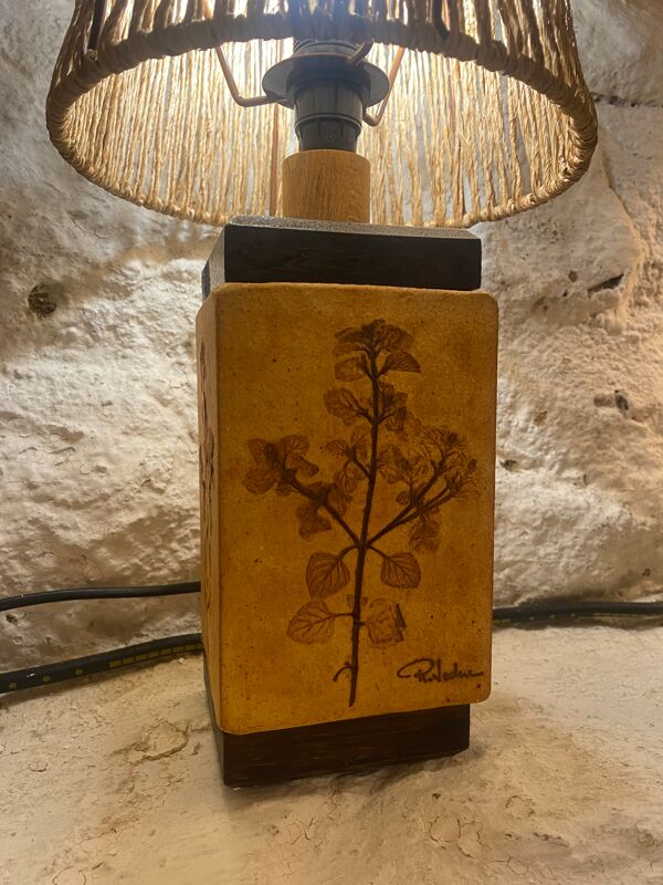 Lampe vintage 1950 signée en céramique