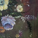 Acrylic painting on canvas, country decoration, bohemian flowers