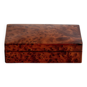 Rectangular box or small casket in elm burl, 1970s