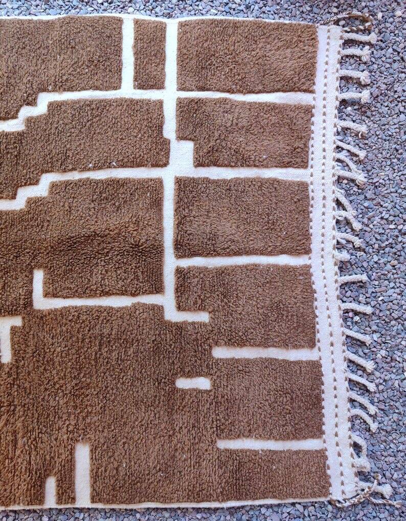 Handwoven natural wool rug 1.6/2.6 m