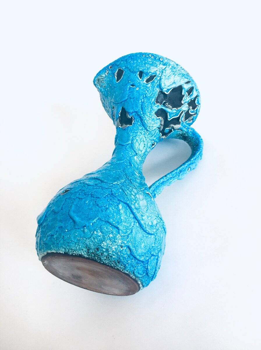 Art Ceramic Fat Lava Decanter Carafe Vase from MCM, Italy 1960s