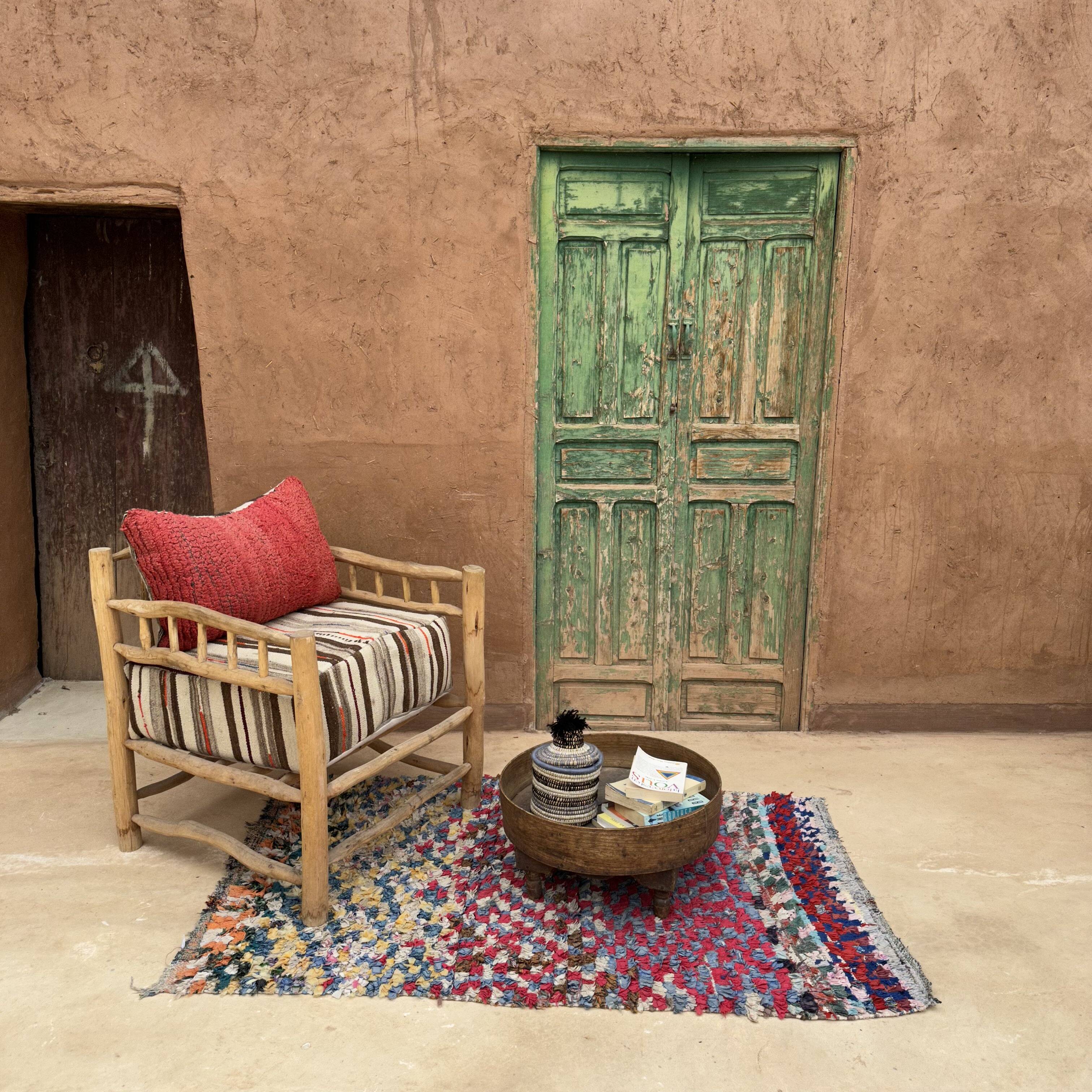 Colorful Boucherouite Berber rug - 99 x 160 cm