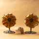 Pair lamps water lilies lotus style Tiffany vintage 90-2000