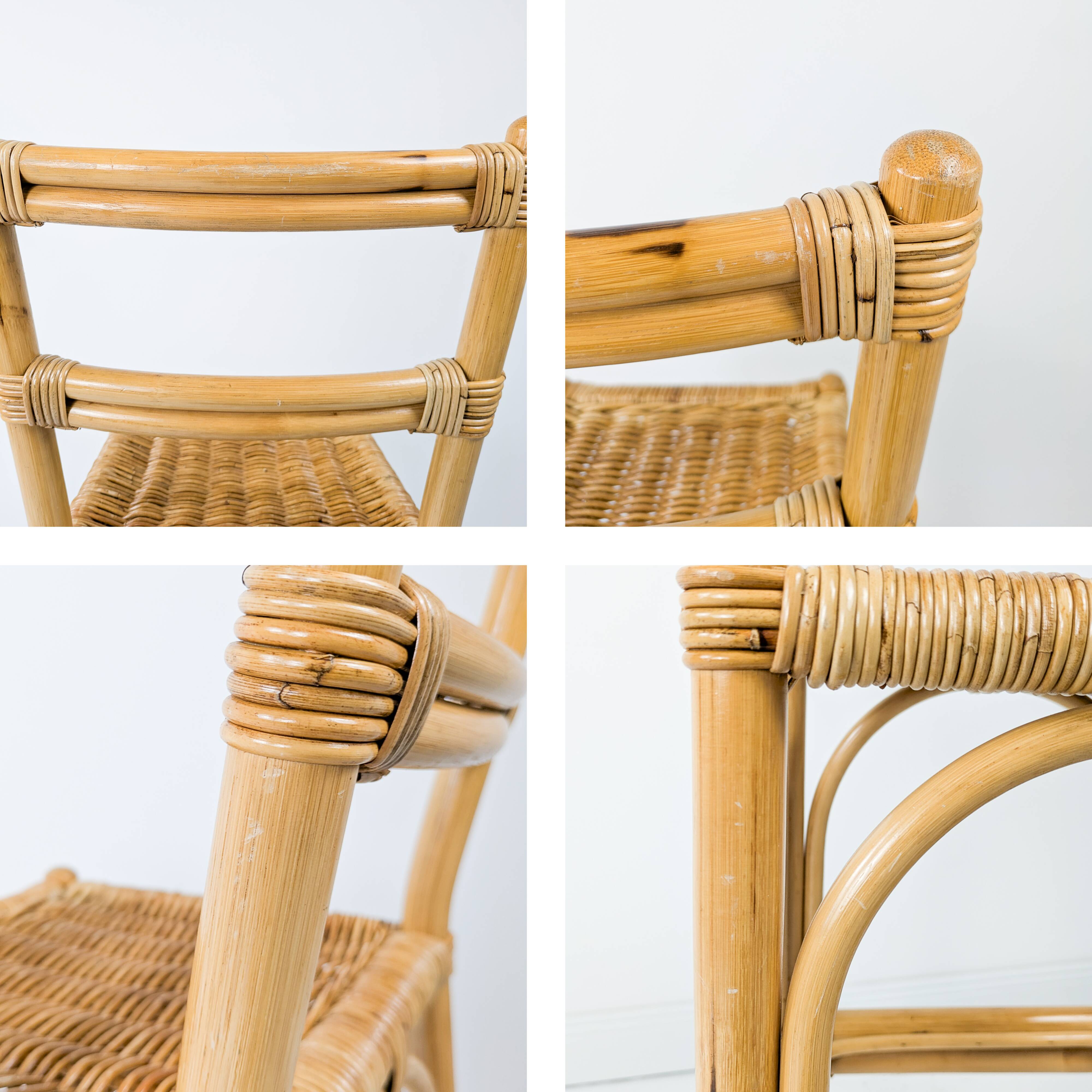 Tabouret de Bar Mid Century Vintage Boho Tabouret de Bar Chaise de Bar Bamb