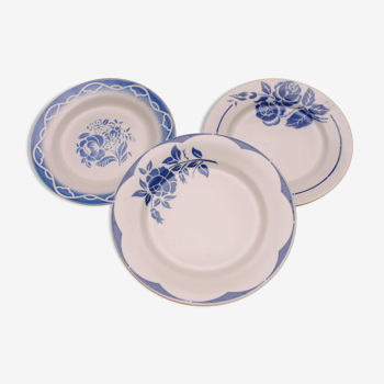 Set of 3 plates Digoin Sarreguemines