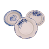 Set of 3 plates Digoin Sarreguemines