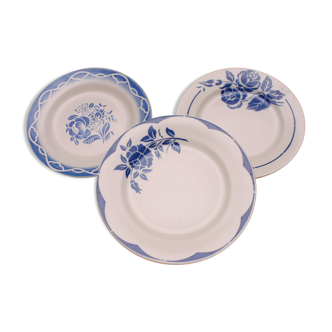 Set of 3 plates Digoin Sarreguemines