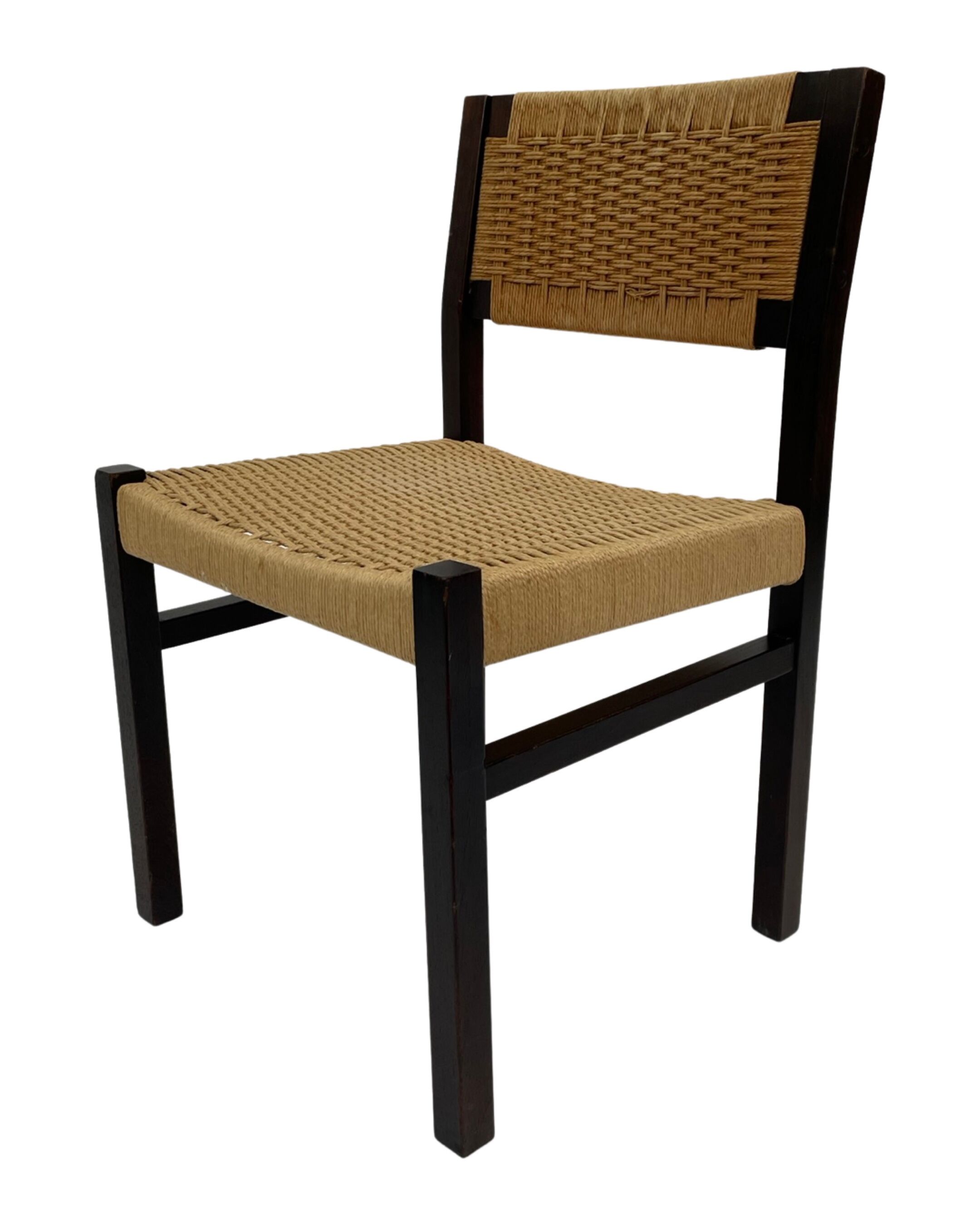 Vintage dining room chairs with papercord seat / 1970 design