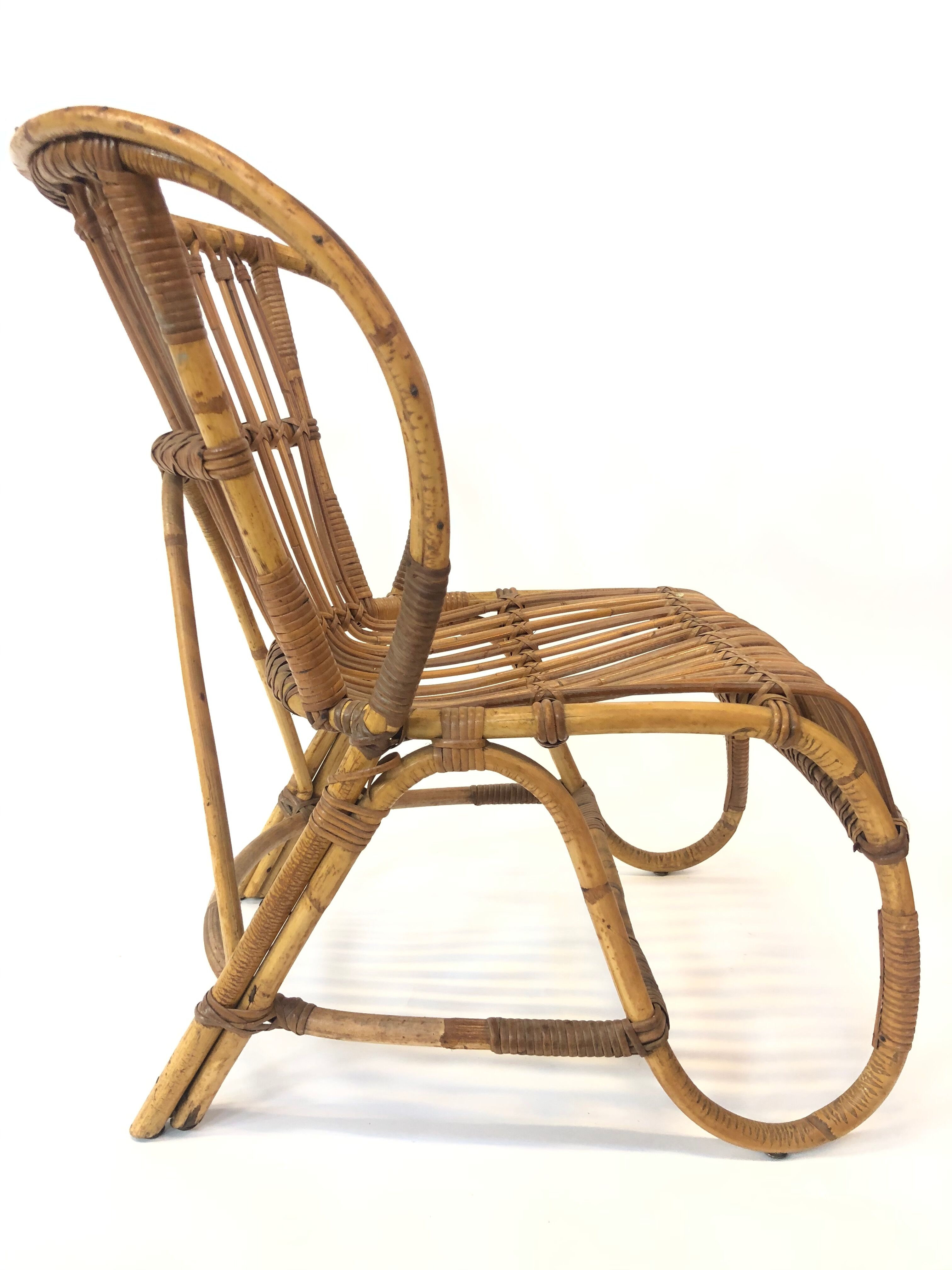 Van Rohe Noordwolde rattan chair, 1960