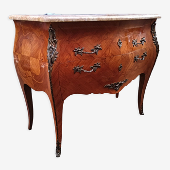 Chest of drawers marquetry marble top