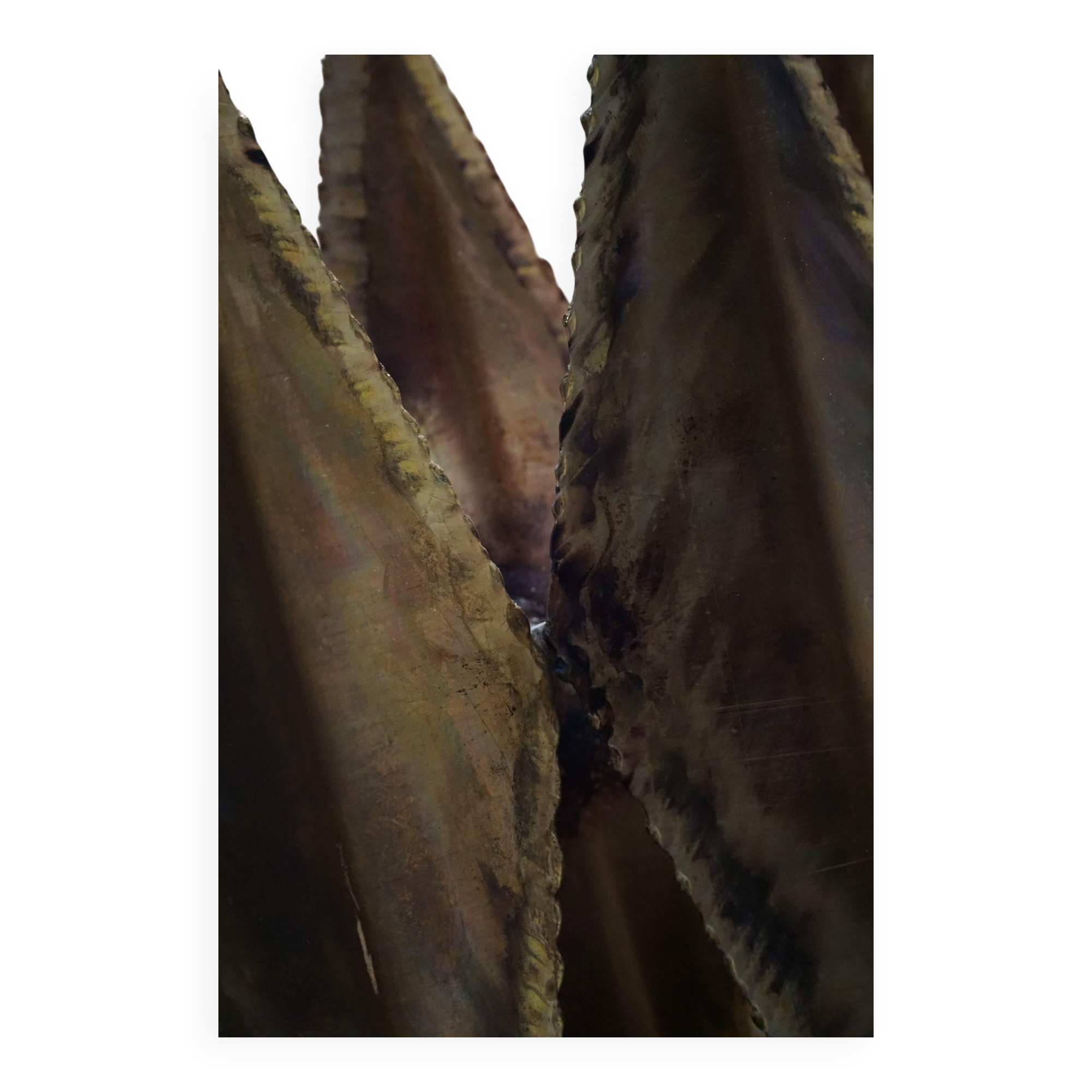 Brutalist wall lamp in brass by Svend Aage Holm Sørensen, 1960s.