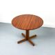 Table à manger ronde en teck massif, années 1970