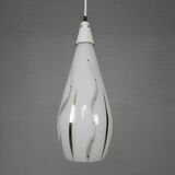 Vintage hanging lamp with glass shade, 1950s