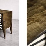 Scandinavian sideboard in birch with hand-painted op-art pattern, 1960s