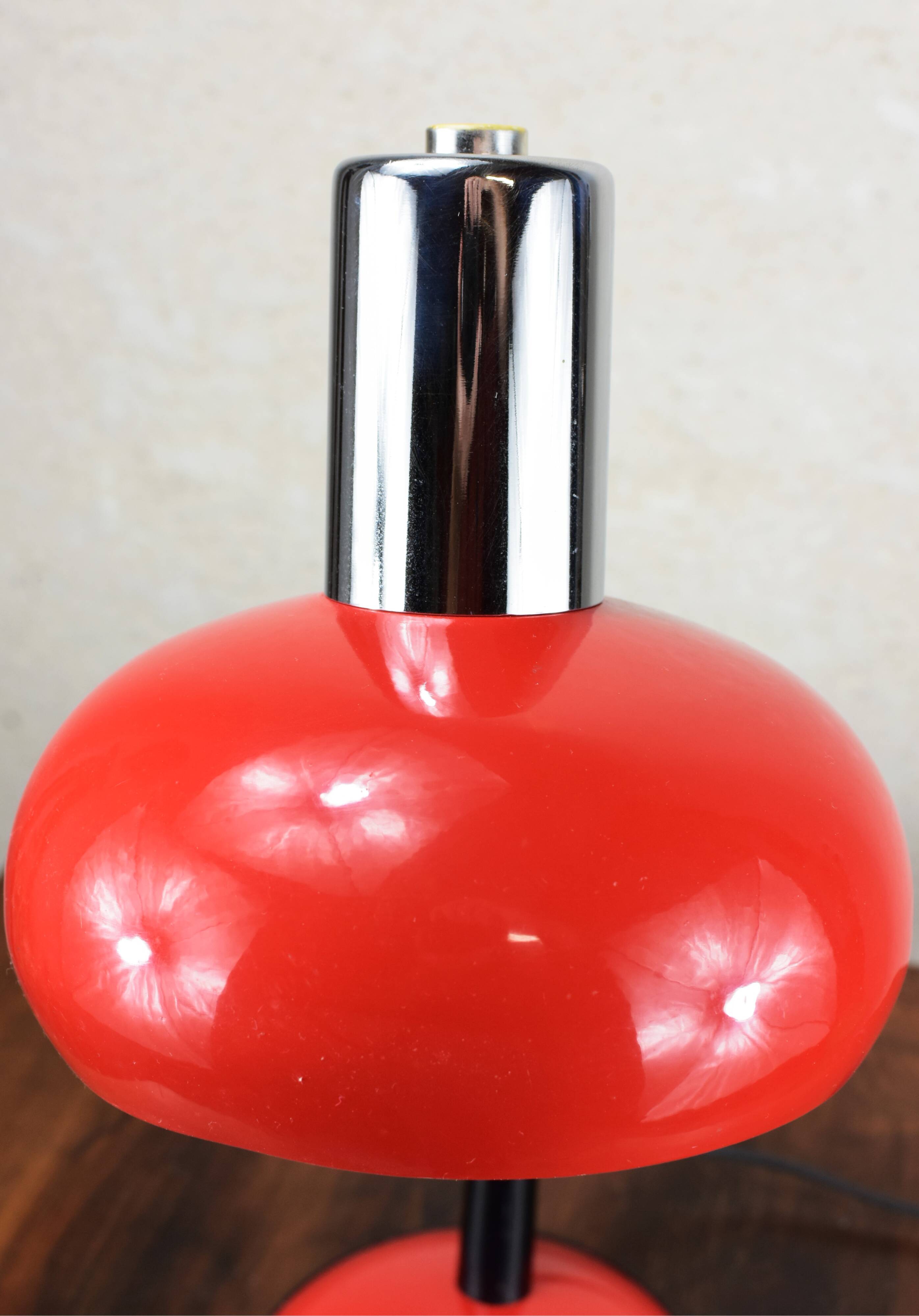 red vintage desk lamp