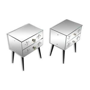 Paire de chevets miroir - art