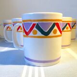 Set of 6 mugs vintage Mobil 80s