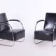 Bauhaus Seating Set in Chrome and Leather from Mücke Melder, Czech, 1930s, Set of 3