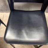 CHairs leather blue Italian Design Giancarlo Vegni